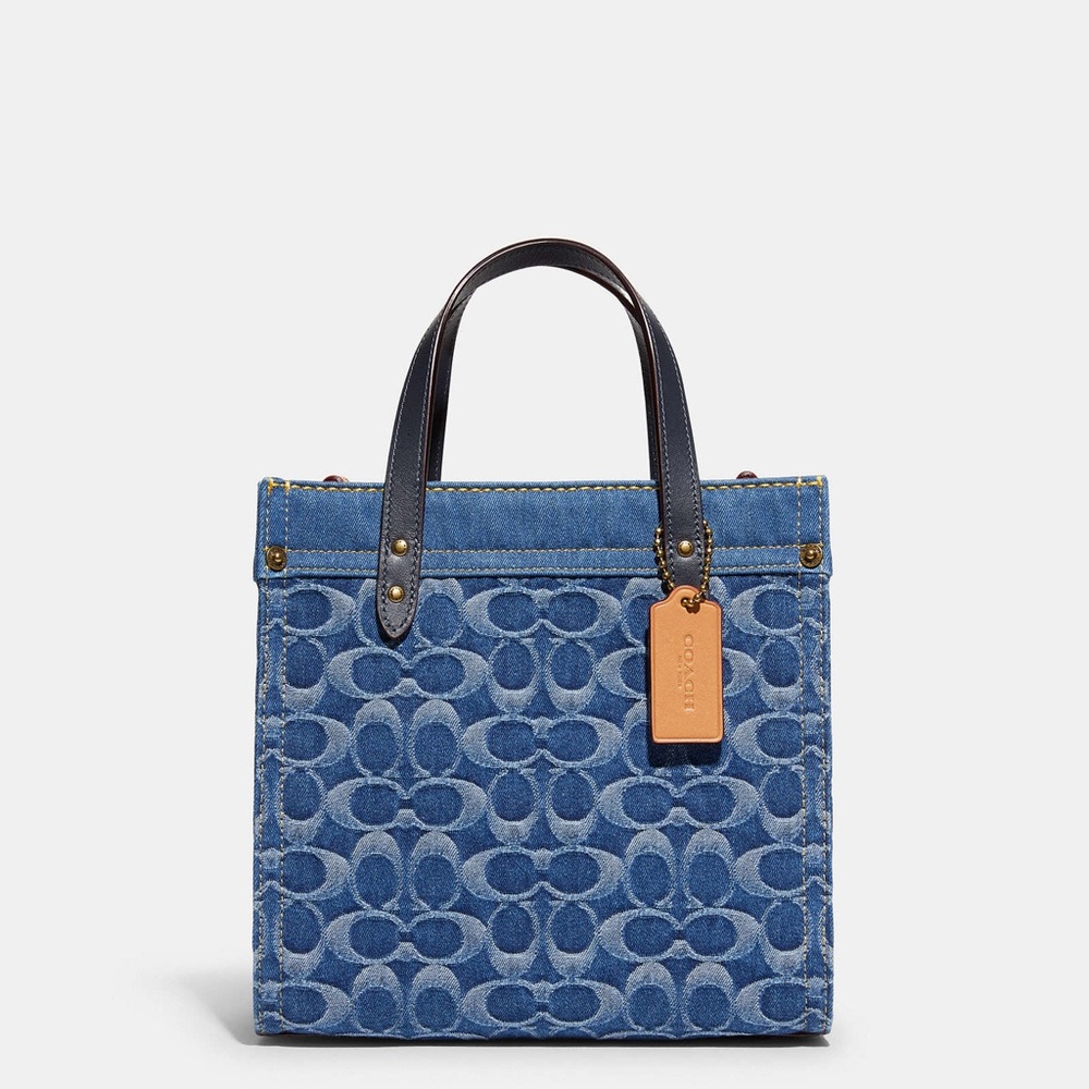 Coach Field Tote 22 in Signature Denim